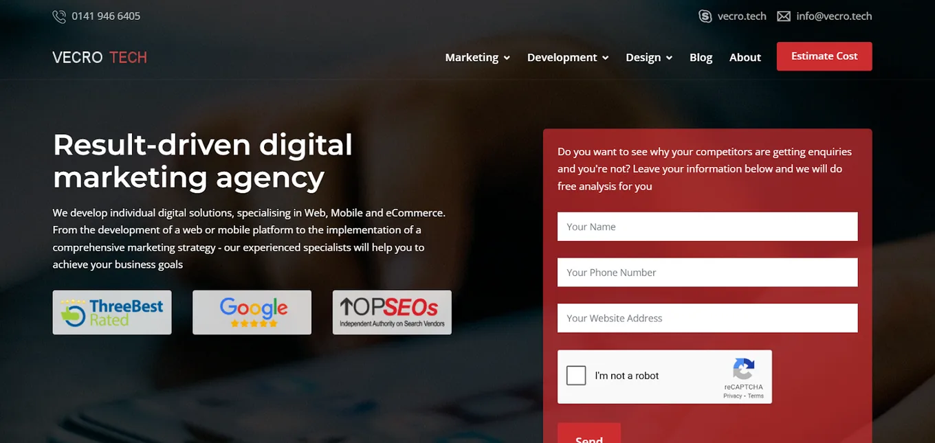 vecro tech home page